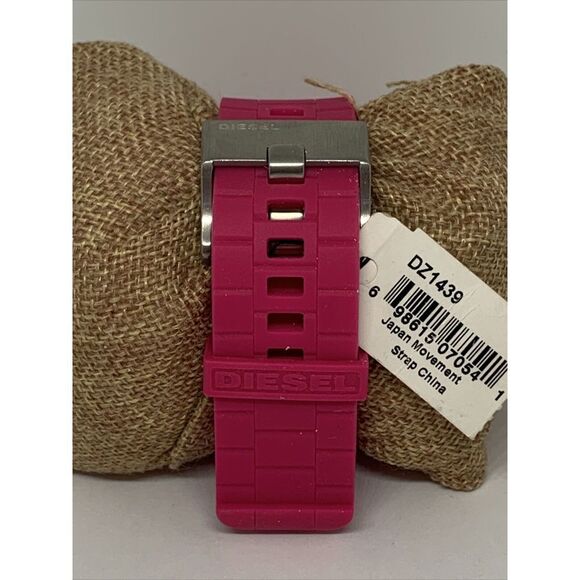 Diesel DZ1439 Unisex Pink Silicone Analog Dial Quartz Genuine Wrist Watch WFH12 - Picture 5 of 11